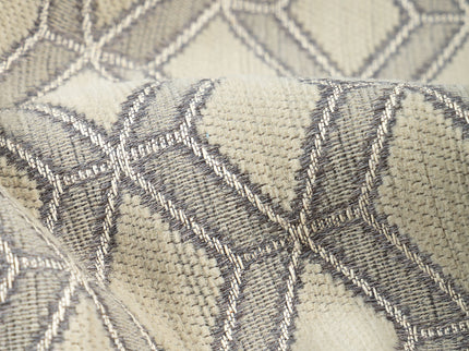 Sage greenish grey colour geometric pattern velvet flock Easy Clean sofa, chair and curtain fabrics (Dual side)