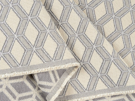Grey colour geometric pattern velvet flock Easy Clean sofa, chair and curtain fabrics (Dual side)