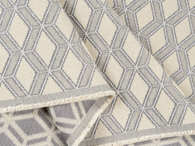 Grey colour geometric pattern velvet flock Easy Clean sofa, chair and curtain fabrics (Dual side)