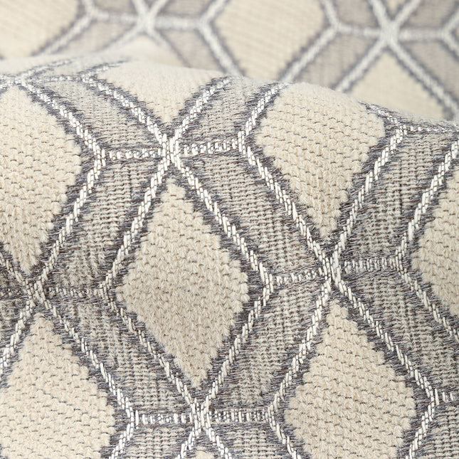 Grey colour geometric pattern velvet flock Easy Clean sofa, chair and curtain fabrics (Dual side)