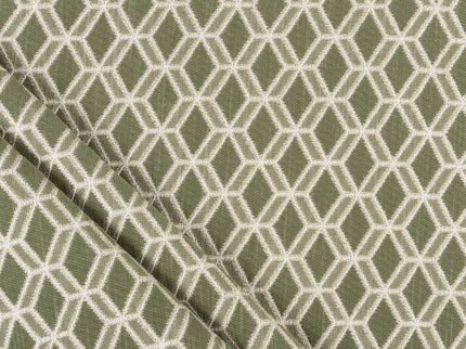 Olive green colour geometric pattern velvet flock Easy Clean sofa, chair and curtain fabrics (Dual side)