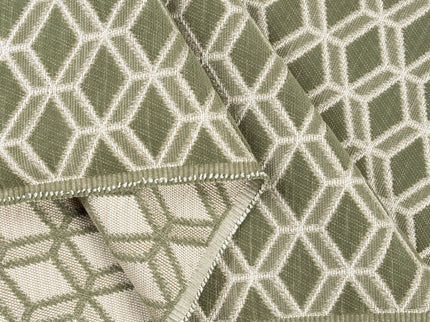 Olive green colour geometric pattern velvet flock Easy Clean sofa, chair and curtain fabrics (Dual side)