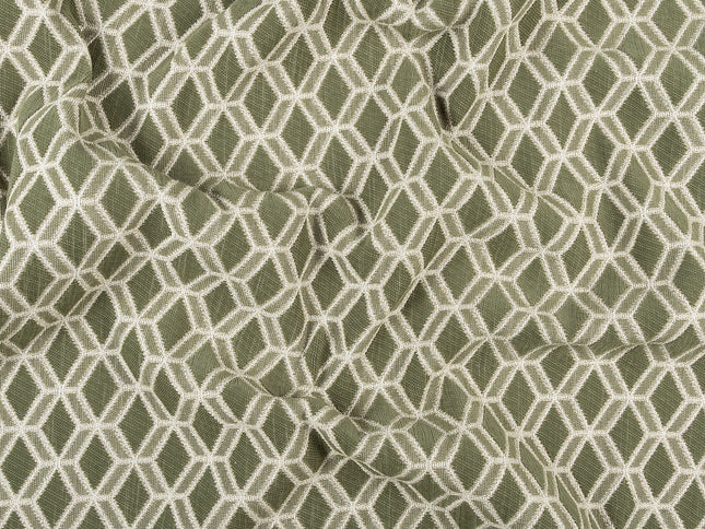 Olive green colour geometric pattern velvet flock Easy Clean sofa, chair and curtain fabrics (Dual side)