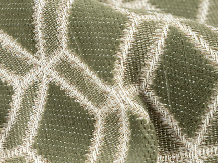 Olive green colour geometric pattern velvet flock Easy Clean sofa, chair and curtain fabrics (Dual side)