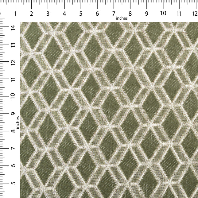 Olive green colour geometric pattern velvet flock Easy Clean sofa, chair and curtain fabrics (Dual side)