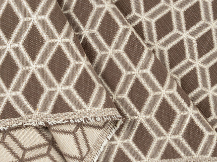 Dark brown colour geometric pattern velvet flock Easy Clean sofa, chair and curtain fabrics (Dual side)