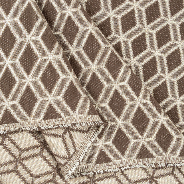 Dark brown colour geometric pattern velvet flock Easy Clean sofa, chair and curtain fabrics (Dual side)