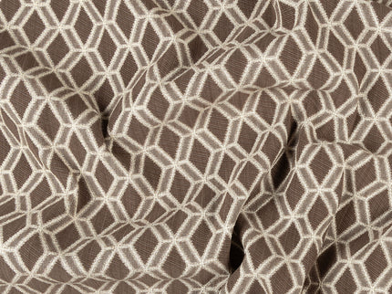 Dark brown colour geometric pattern velvet flock readymade curtain