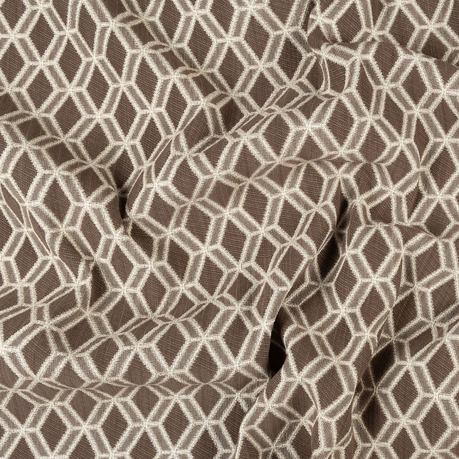 Dark brown colour geometric pattern velvet flock Easy Clean sofa, chair and curtain fabrics (Dual side)