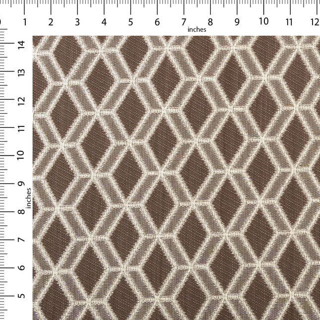 Dark brown colour geometric pattern velvet flock Easy Clean sofa, chair and curtain fabrics (Dual side)