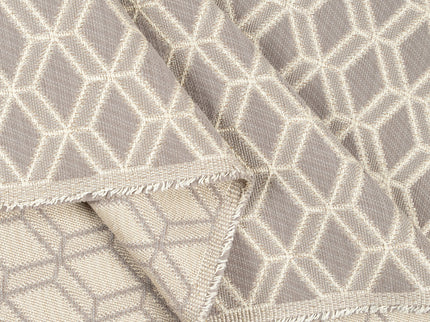 Taupe colour geometric pattern velvet flock Easy Clean sofa, chair and curtain fabrics (Dual side)