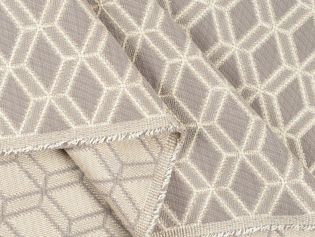 Taupe colour geometric pattern velvet flock Easy Clean sofa, chair and curtain fabrics (Dual side)