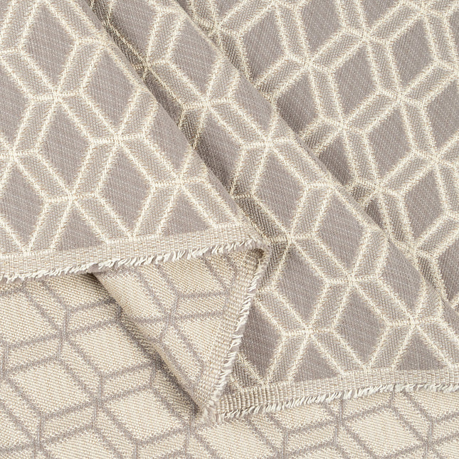 Taupe colour geometric pattern velvet flock Easy Clean sofa, chair and curtain fabrics (Dual side)