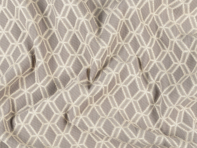 Taupe colour geometric pattern velvet flock Easy Clean sofa, chair and curtain fabrics (Dual side)