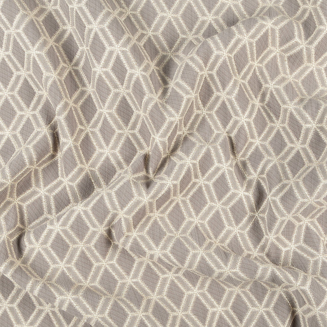 Taupe colour geometric pattern velvet flock Easy Clean sofa, chair and curtain fabrics (Dual side)