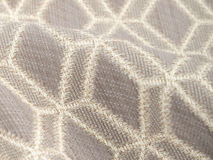 Taupe colour geometric pattern velvet flock Easy Clean sofa, chair and curtain fabrics (Dual side)
