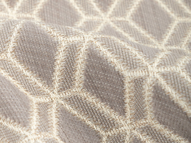 Taupe colour geometric pattern velvet flock Easy Clean sofa, chair and curtain fabrics (Dual side)
