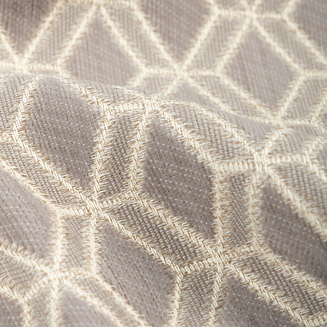 Taupe colour geometric pattern velvet flock Easy Clean sofa, chair and curtain fabrics (Dual side)