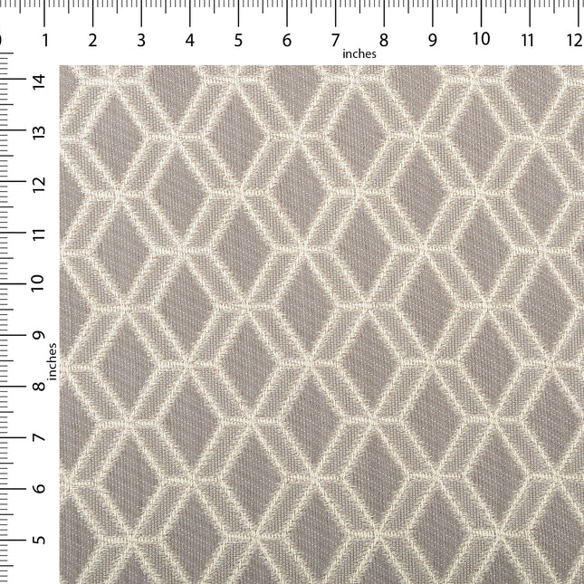 Taupe colour geometric pattern velvet flock Easy Clean sofa, chair and curtain fabrics (Dual side)