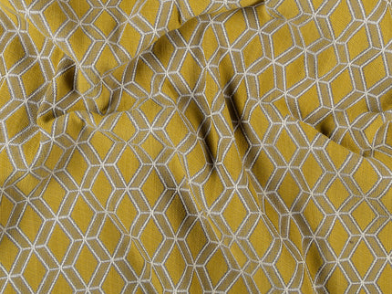 Mustard green colour geometric pattern velvet flock readymade cushion cover