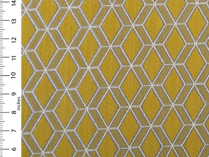 Mustard green colour geometric pattern velvet flock Easy Clean sofa, chair and curtain fabrics (Dual side)
