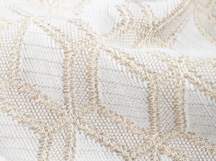 Cream colour geometric pattern velvet flock readymade cushion cover