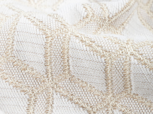 Cream colour geometric pattern velvet flock Easy Clean sofa, chair and curtain fabrics (Dual side) (Dual side)