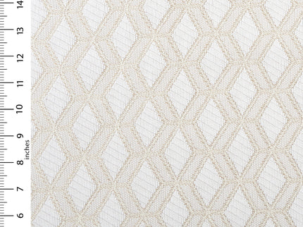 Cream colour geometric pattern velvet flock Easy Clean sofa, chair and curtain fabrics (Dual side) (Dual side)
