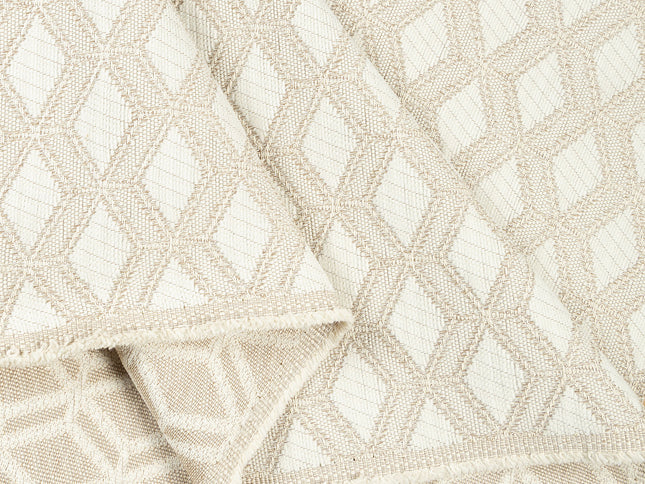 Beige colour geometric pattern velvet flock Easy Clean sofa, chair and curtain fabrics (Dual side)
