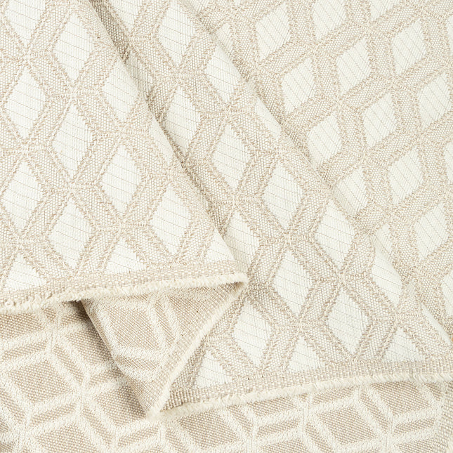 Beige colour geometric pattern velvet flock Easy Clean sofa, chair and curtain fabrics (Dual side)