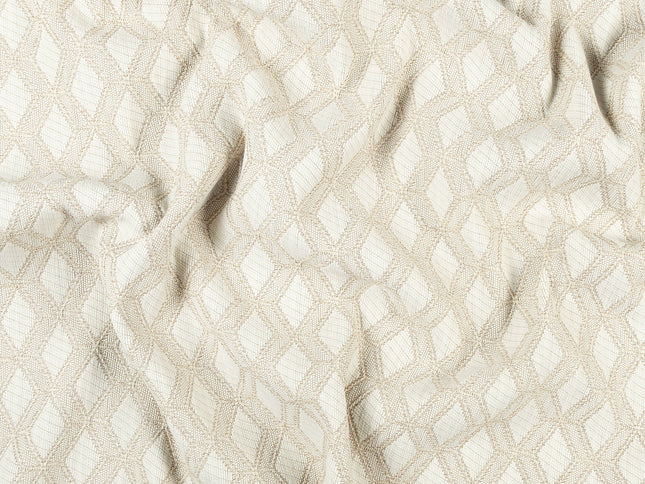 Beige colour geometric pattern velvet flock Easy Clean sofa, chair and curtain fabrics (Dual side)