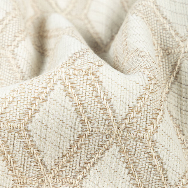 Beige colour geometric pattern velvet flock Easy Clean sofa, chair and curtain fabrics (Dual side)