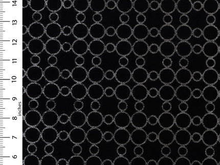 Black colour circular pattern velvet flock Easy Clean sofa, chair and curtain fabrics