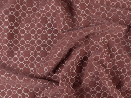 Mauve brown colour circular pattern velvet flock readymade cushion cover