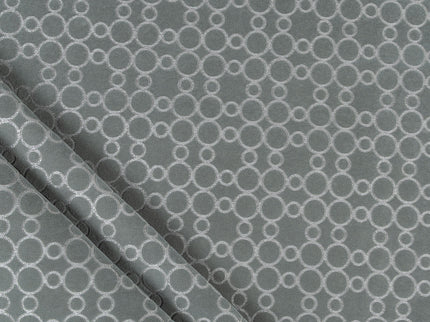 Grey colour circular pattern velvet flock Easy Clean sofa, chair and curtain fabrics