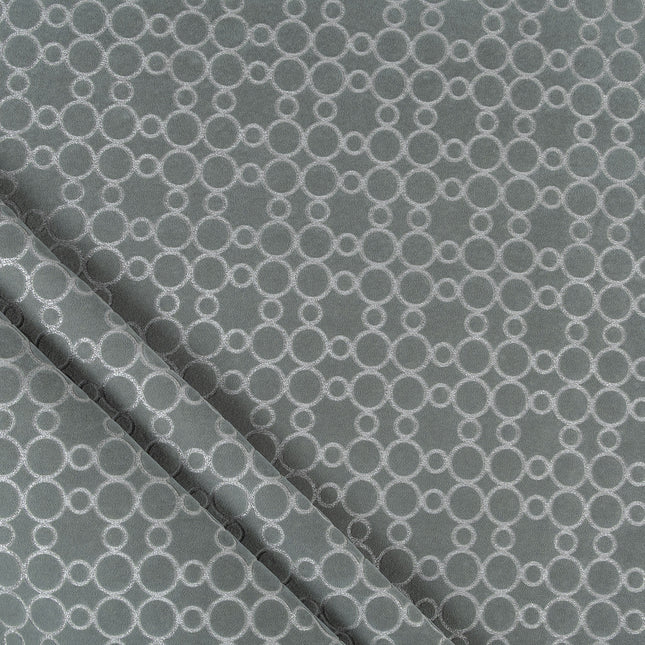 Grey colour circular pattern velvet flock Easy Clean sofa, chair and curtain fabrics