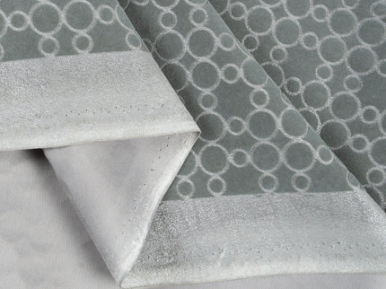 Grey colour circular pattern velvet flock Easy Clean sofa, chair and curtain fabrics