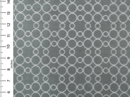 Grey colour circular pattern velvet flock Easy Clean sofa, chair and curtain fabrics