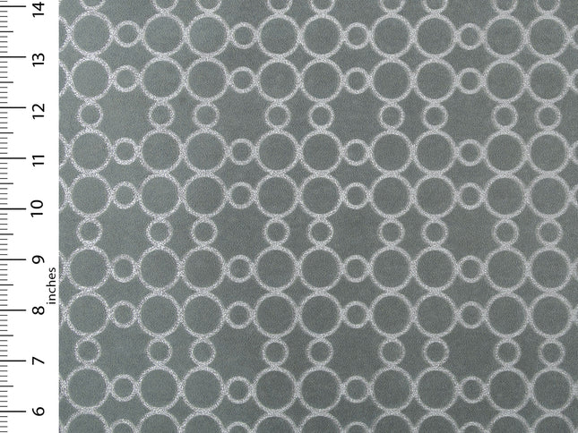 Grey colour circular pattern velvet flock Easy Clean sofa, chair and curtain fabrics