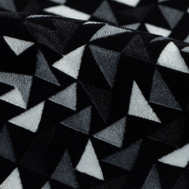 Multicolour geometric pattern velvet flock Easy Clean sofa, chair and curtain fabrics