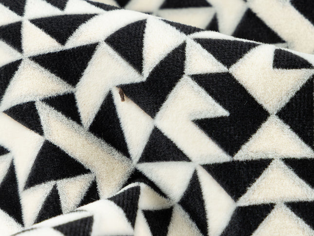 Multicolour geometric pattern velvet flock Easy Clean sofa, chair and curtain fabrics
