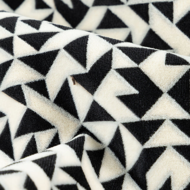 Multicolour geometric pattern velvet flock Easy Clean sofa, chair and curtain fabrics