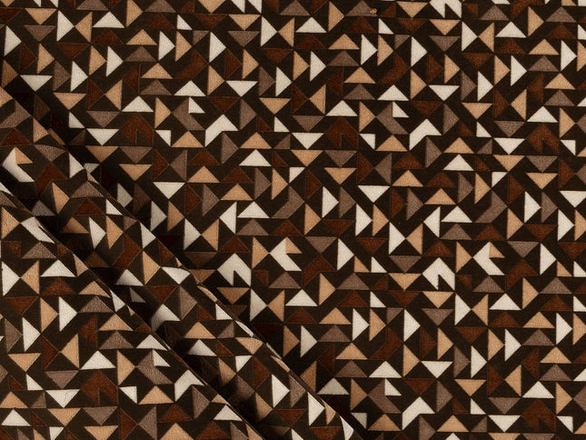 Multicolour geometric pattern velvet flock Easy Clean sofa, chair and curtain fabrics
