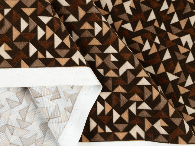 Multicolour geometric pattern velvet flock Easy Clean sofa, chair and curtain fabrics