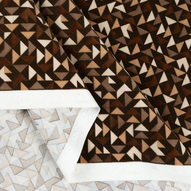 Multicolour geometric pattern velvet flock Easy Clean sofa, chair and curtain fabrics
