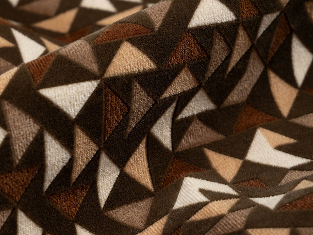 Multicolour geometric pattern velvet flock Easy Clean sofa, chair and curtain fabrics