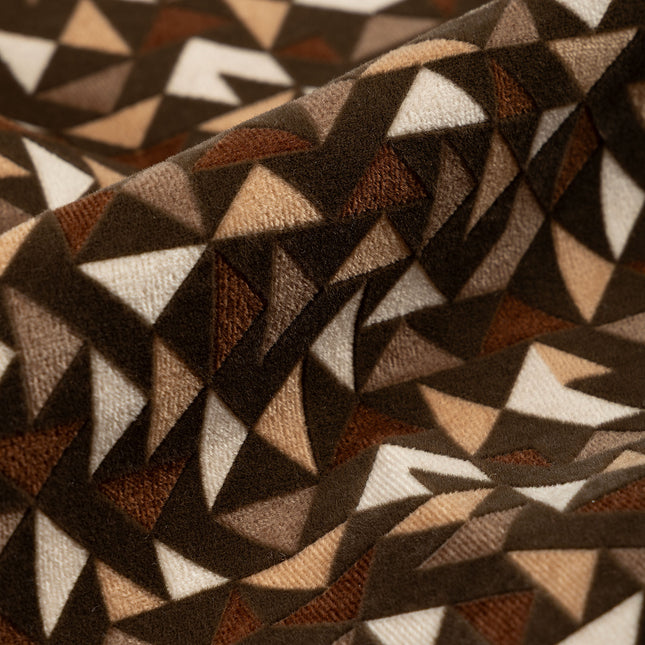 Multicolour geometric pattern velvet flock Easy Clean sofa, chair and curtain fabrics