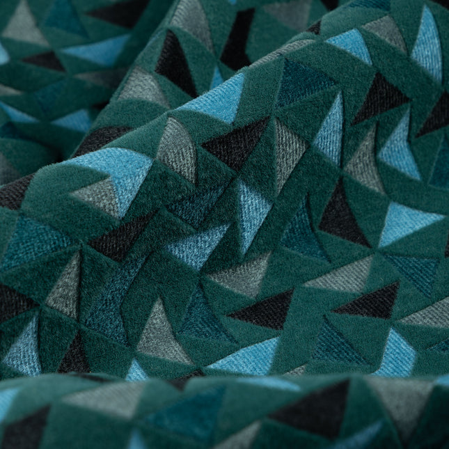 Multicolour geometric pattern velvet flock Easy Clean sofa, chair and curtain fabrics