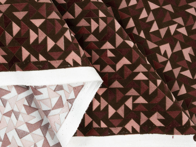 Multicolour geometric pattern velvet flock Easy Clean sofa, chair and curtain fabrics