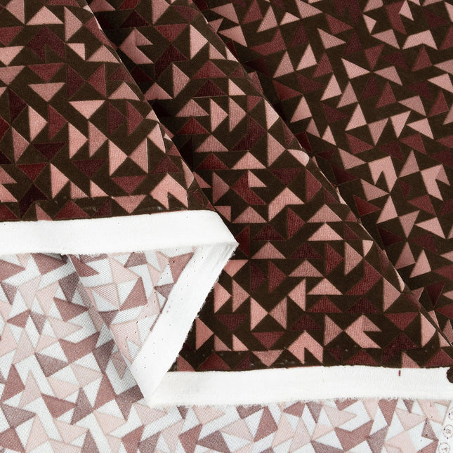 Multicolour geometric pattern velvet flock Easy Clean sofa, chair and curtain fabrics
